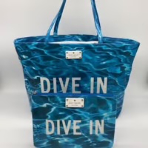 Kate Spade New York "DIVE IN" Harmony Tote~Beach Towel~GIA "DIVE IN" Pouch~Rare~ - Picture 4 of 9